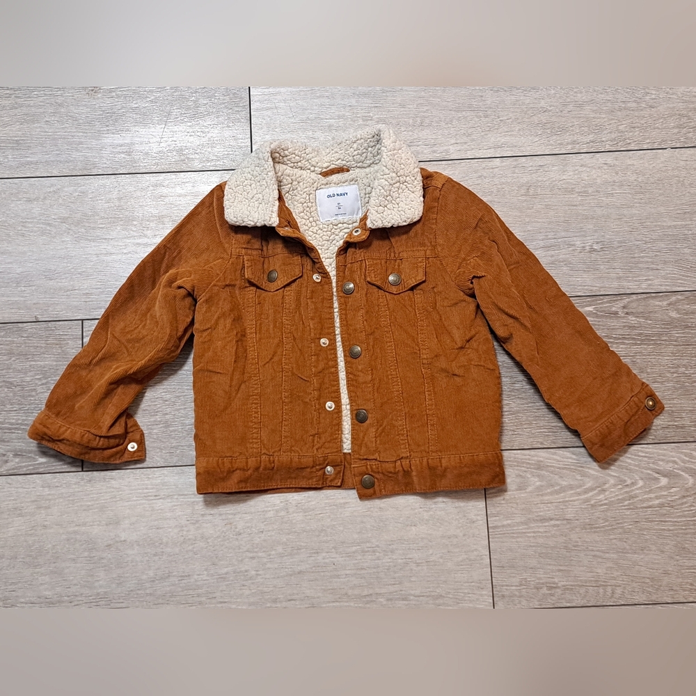 Like New Old Navy Tan Corduroy Jacket with Sherpa Linning